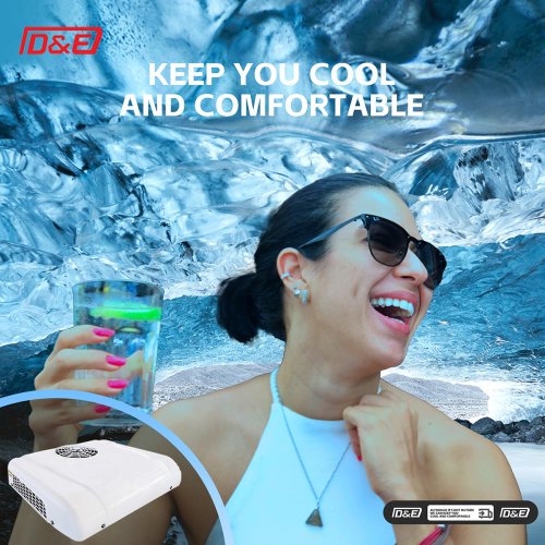 Factory truck RV campervan Integrated roof top parking 12v 24v air conditioner rotary compressor Brushless Motor with light filter