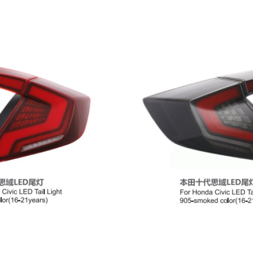 Original Car Lighting Accessories Headlights LED For Honda Civic LED Tail Light905-redcolor(16-21years)