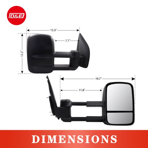  Towing Mirrors Black mirror manual car rearview mirror 