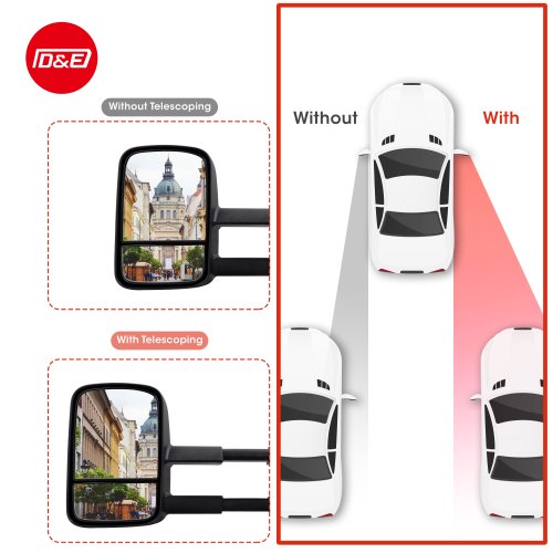 Trailer Extendable Towing Mirrors Series Black Towing Mirrors for Trucks tow trucks